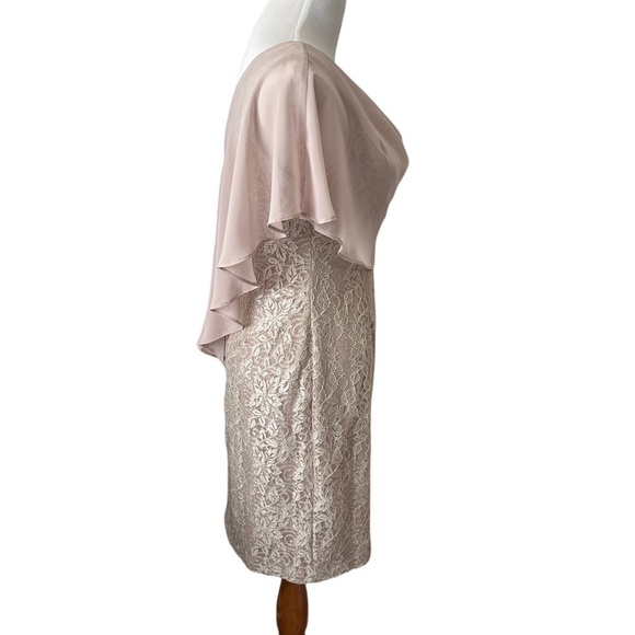 J. Howard Special Occasion Mother of the Bride Champagne Colored Dress Size 6 - Picture 4 of 15